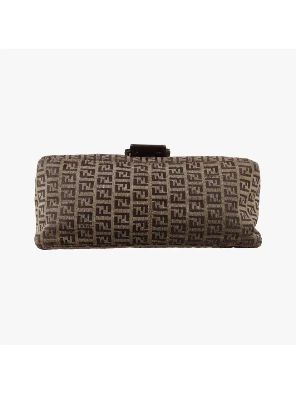 Fendi Mamma Bucket Zucchino Pattern Brown Canvas Leather Handbag
